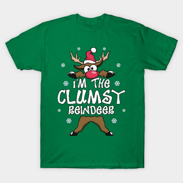 I’m The Clumsy Reindeer Family Matching Christmas Pajamas T-Shirt by FrontalLobe